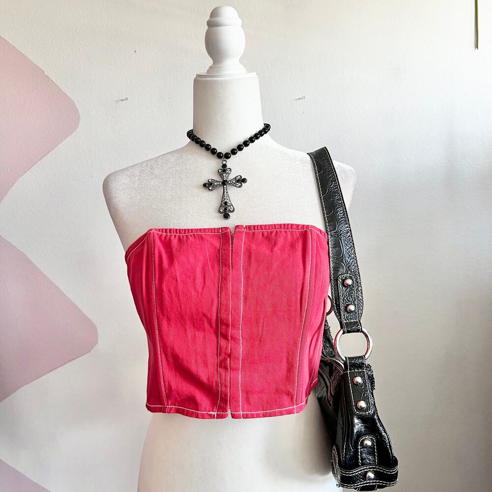 Fashion Nova Red Bustier Corset Y2K Retro Indie Clubwear Glam 2000s Medium